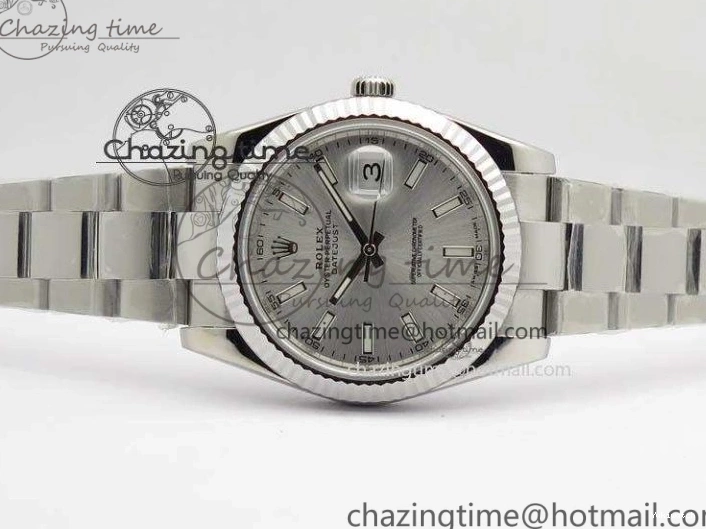 Fluted Best 1:1 Oyster On Dial Silver Bezel SS 41mm 126334 Bracelet Edition A3235 DateJust Noob 0214